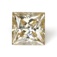 Moissanite synthétique multicolore bleu, rose, vert, taille princesse carrée, prix d'usine Goldleaf, pierre précieuse en vrac