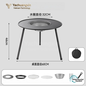 โต๊ะเตาถ่านกลางแจ้งพร้อมตะแกรงย่างโครงโลหะสำหรับทำอาหารแคมป์ปิ้ง - Product Image 5