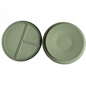 Plato de Silicona para Bebés, Libre de BPA, No Tóxico, Juego de Platos para Alimentación Infantil con Tapa, en Oferta - Product Image 2