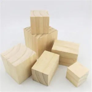 Natural Wood Blocks Display Stands Retail Shop Counter Jewelry Display Risers For Trinkets Cosmetic Dessert Wallet Cupcake