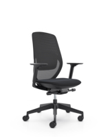 Chaise de bureau ergonomique à dossier moyen en maille avec soutien lombaire réglable, chaise pivotante pour ordinateur