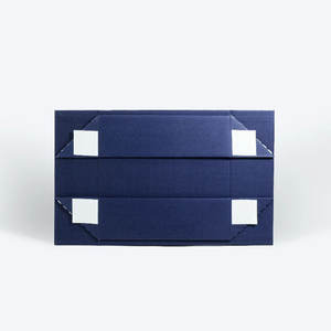 Boîte d'emballage cadeau de présentation carrée personnalisée de couleur <span class=keywords><strong>bleu</strong></span> <span class=keywords><strong>marine</strong></span> de luxe vente en gros avec couvercle magnétique - Product Image 4