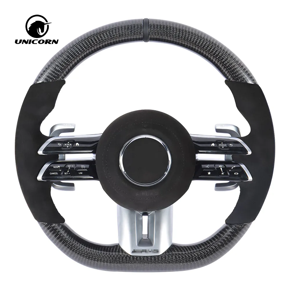 Custom LED Carbon fiber Car steering wheel For Mercedes Benz E Class AMG GT W190 C190