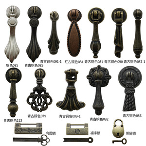 Retro Bronze Drawer Handles Antique Style Chinese Design Single Hole Cabinet Hardware Durable Iron Die Casting - Product Image 4