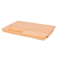 Plateau pliable pour le petit déjeuner Bureau d'ordinateur réglable 100% Table d'ordinateur en bambou pour le lit