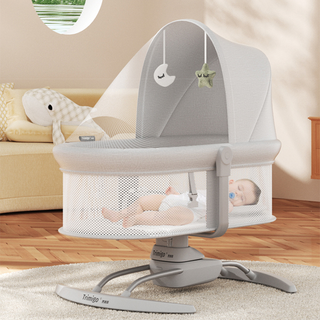 Electric Foldable Baby Rocker Chair Bouncer with Safety Features Home Use Infant Rocking Swing Crib Cradle