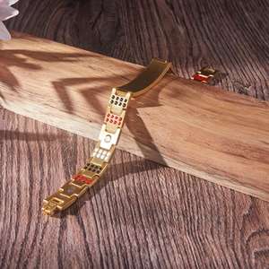 3500 Gauss mıknatıslar ile çelik Metal bileklik manyetik toka kayış moda Charm bilezikler ile terapötik manyetik terapi - Product Image 5