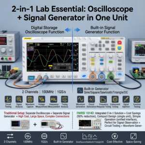 Osciloscopio Digital FNIRSI 1014D de 100MHz y Generador de Señales 2 en 1, Kit de Doble Canal para Pruebas Electrónicas - Product Image 3