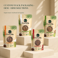 Sachet personnalisé imprimé pour snacks, petit format, avec fenêtre et fermeture éclair, 7x4 pouces, emballage alimentaire pour grains de café et snacks secs