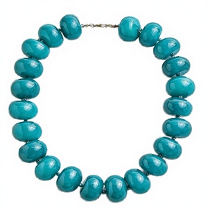 2026 Trendy Geometric Bohemian Style Colorful Acrylic Resin Handmade Beaded <b>Necklace</b> Women Summer Beach Party Vacation Jewelry - Product Image 2