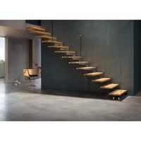 CBMmart Foshan Escaliers d'intérieur modernes et préfabriqués en métal de luxe Escalier flottant droit mono personnalisé en usine