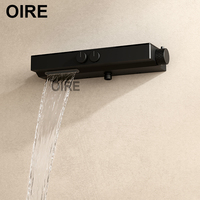 Nouvel Arrivage Ensemble de Douche Thermostatique Noir Oire pour Salle de Bain avec Barre Coulissante et Fonction Pluie