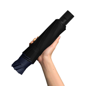 Parapluie inversé manuel JUNVOY à 3 plis, protection UV, revêtement noir, tube en fer renforcé, parasol de voyage, cadeau publicitaire - Product Image 1