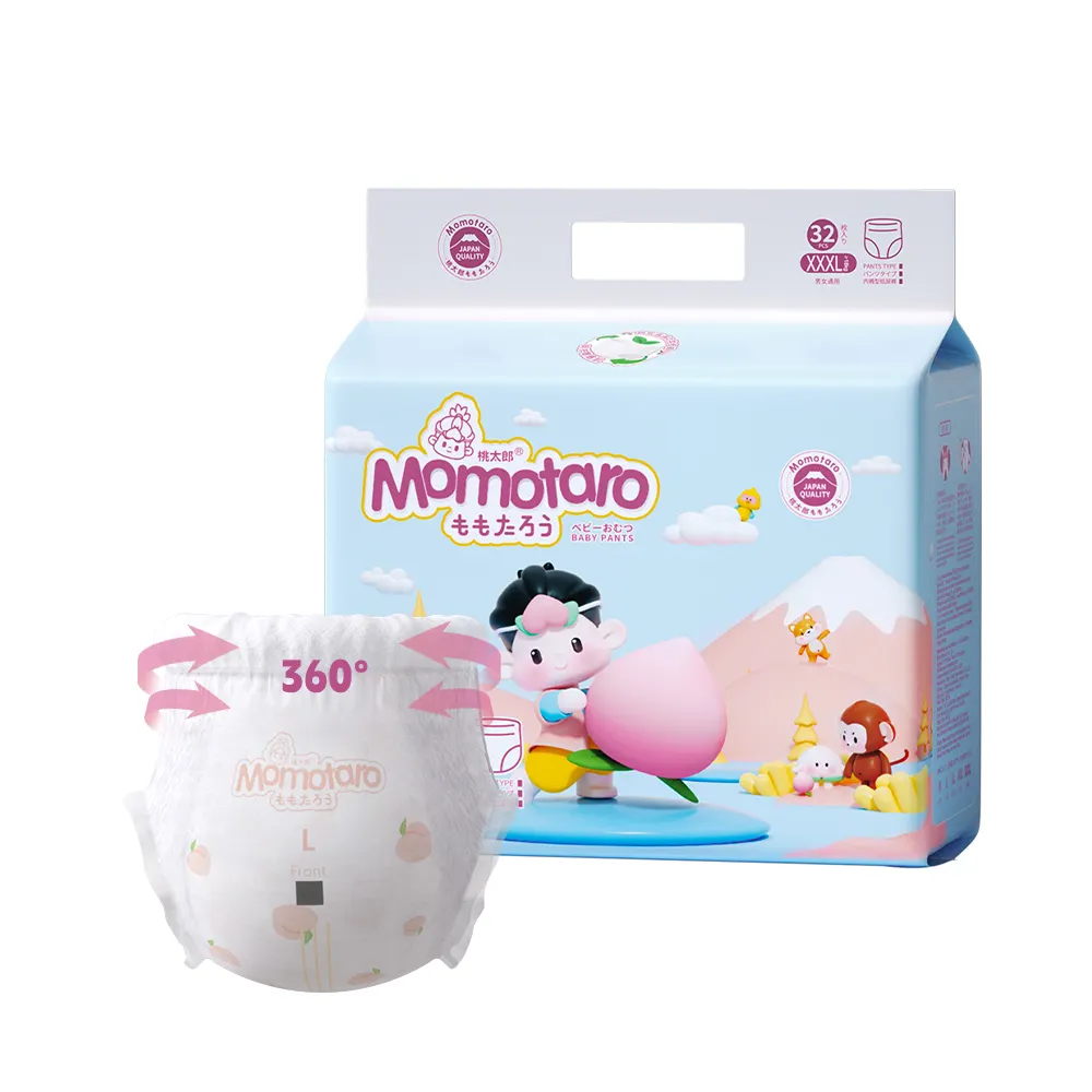 Oem Odm Momotaro China Produceert En Distribueert Babyluiers Van Alle Soorten En Maten Met Een Grote Elastische Taille.