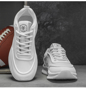 Parte superior de malla transpirable con perforaciones, estilo deportivo para exteriores, suave y antideslizante, casual y moderno, zapatos de plataforma versátiles. - Product Image 3