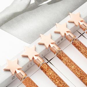 Custom Business 1.0mm Writing Width Star Glitter <b>Pen</b> New Design Cute Style Liquid Floating Gold Foil Metal <b>Ballpoint</b> <b>Pens</b> - Product Image 4
