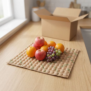 Bandejas de Papel Kraft Marrón para Frutas, Ventiladas, Apilables, Ecológicas, Biodegradables y Compostables, para Vendedores de Verduras - Product Image 3