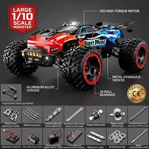 Coche <span class=keywords><strong>de</strong></span> Carreras Todoterreno RC <span class=keywords><strong>Monster</strong></span> <span class=keywords><strong>Truck</strong></span> 4WD <span class=keywords><strong>de</strong></span> Alta Velocidad 1/10, 35 km/h, Motor 550, Chasis <span class=keywords><strong>de</strong></span> Aleación <span class=keywords><strong>de</strong></span> Aluminio Resistente 10101, Certificado CE para Adultos - Product Image 2