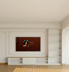 خزانة تلفزيون بتصميم فرنسي كريمي 2026 مع وحدات تخزين لغرف المعيشة في الشقق، مباشرة من المصنع - Product Image 4