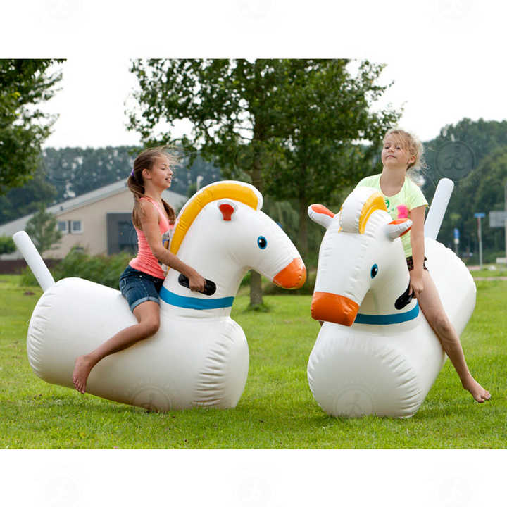 Inflatable Riding Space Bouncy Horse Hopper Inflatable Jumping Horse, Ride on Rubber Bouncing ...