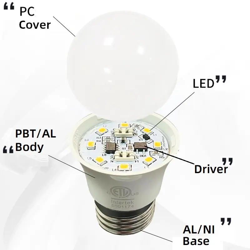 Hot Sale 5W 5.5W 6W 6.5W 7W 8W 9W A15 A19 120V ETL Listed E26 DOB Energy Saving Light Bulb