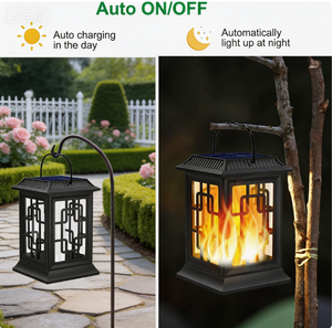 Lámpara Solar Colgante de Diseño Moderno IP67 2100K Blanco Neutro Negro, Decorativa para Jardín, Patio, Iluminación Exterior - Product Image 4