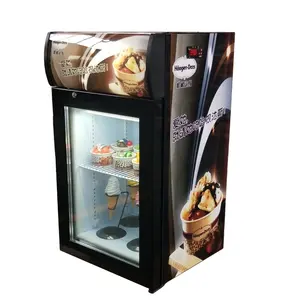 新しいデザインの商用ジェラートアイスクリーム冷蔵庫ミニチェストアイスクリームディスプレイショーケース冷蔵庫冷凍庫