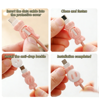 Protecteur de câble en silicone en forme de bonbon pour câble de charge de téléphone – Service de découpe – Organisateur durable, résistant à la chaleur et antidérapant