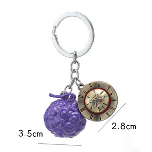 Porte-clés en métal OP, anime Luffy <span class=keywords><strong>Ace</strong></span> Law, fruit du démon, pendentif porte-clés, porte-clés de voiture, charme, cadeaux - Product Image 4