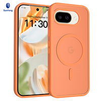 Funda para Google Pixel 10A, Naranja Mate Translúcida, de Lujo, Suave al Tacto, Personalizada, Antigolpes, Magnética, Venta al Por Mayor de Fábrica