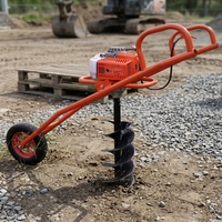 Moteur à essence 63cc 1200W 2 temps/4 temps, tarière de forage de terre en fer avec couple maximal de 48,97 lb-pi