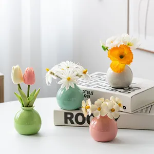 Mini vaso di fiori in gres ceramico smaltato di piccolo colore produttore di fabbrica originale vaso in gres ceramico