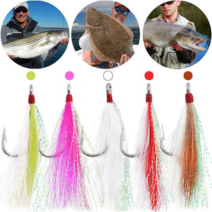 Lot de 5 leurres Bucktail Jigs Hair Jigs Head Surf Fishing Fluke Lures