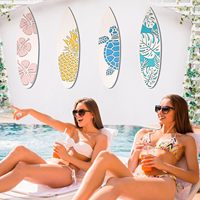 Nouvelle Décoration Murale Moderne Minimaliste en Bois Style Art Déco, Planche de Surf, Ananas et Fleur d'Hibiscus, pour Plage d'Été, Idée Cadeau