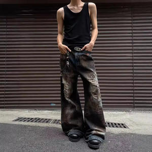 Jeans Vaqueros Largos de Pierna Recta, Estilo Hip-Hop, Desgastados, Rotos, Ligeros, de Marca de Moda para Hombre - Product Image 3