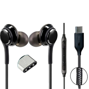 Auriculares con cable y manos libres de alta <span class=keywords><strong>calidad</strong></span>, auriculares estéreo intrauditivos, micrófono tipo C, auriculares para Samsung Galaxy S24 S20 Note 10 - Product Image 1