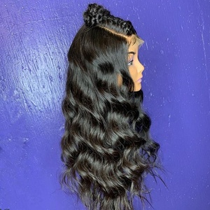 <strong>Braid</strong> Fake Scalp <strong>Wig</strong> Deep Wave Brazilian Remy Human Hair 13x6 Lace Frontal <strong>Wigs</strong> With Baby Hair - Product Image 3