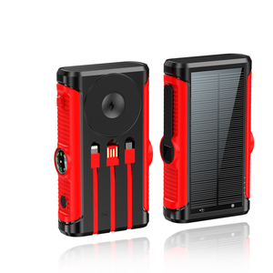 Banque d'alimentation <span class=keywords><strong>solaire</strong></span> 20000mAh, 3-en-1 avec câbles intégrés + boussole, <span class=keywords><strong>batterie</strong></span> <span class=keywords><strong>externe</strong></span> haute capacité pour téléphones, camping, <span class=keywords><strong>randonnée</strong></span> - Product Image 4