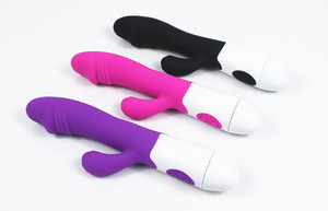 Masseur électrique à courant continu gris pour femme avec moteur vibrant à 10 vitesses et jouet sexuel télescopique - Product Image 4
