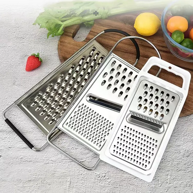 YABEICHU อุปกรณ์ครัวเครื่องขูดสแตนเลสแบบแบนเครื่องขูดชีสผักผลไม้มัลติฟังก์ชั่น