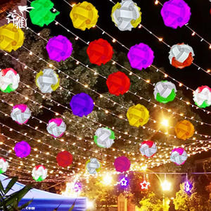 Lámpara de bola de Hortensia impermeable para exteriores, iluminación de árbol de PVC para paisaje de <span class=keywords><strong>calle</strong></span>, lámpara de árbol de bola colgante decorativa de Navidad - Product Image 1