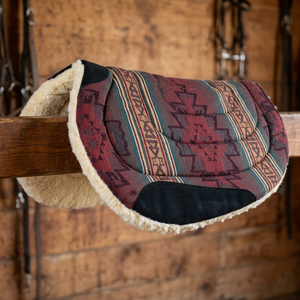 GN Export Tapis de selle d'équitation western polyvalent, motif géométrique rouge, en cuir de vachette, doublure polaire, rembourrage polyester pour - Product Image 4