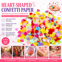 Confetti-papierresten 2,5 cm hartvormige stukjes, feestartikel voor Valentijnsdag, bruiloften, handdecoraties, ballonnen