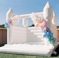 Commande personnalisée commerciale PVC blanc rose bleu videur de mariage château plein d'entrain gonflable distributeur de maison de rebond