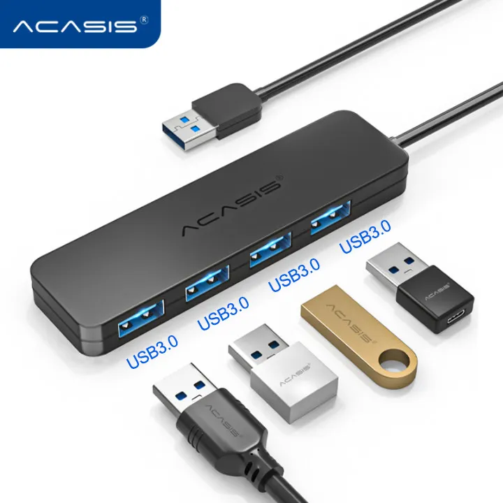 HUB USB 3.0 4 Ports USB 2.0 External Splitter with Micro USB Port Charging for Mac Laptop Computer Accessories HUB Adapter