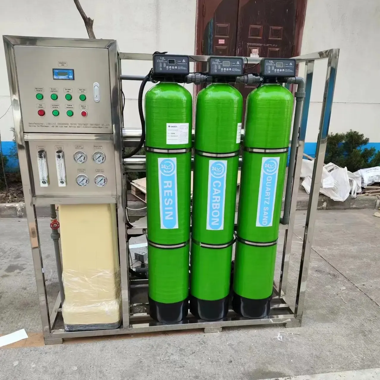 Sistema purificador de agua de 500 litros por hora, máquina de filtro de agua y máquina de llenado de vasos, 10000 tazas por hora, agua del grifo