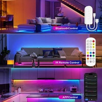Contrôleur intelligent Wi-Fi 24 touches pour bande LED 6A, DC5-24V RGB SPI Pixel 1 canal, charge maximale 144W, télécommande 30M, variateur musical