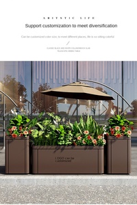 Bac à fleurs en acier inoxydable <span class=keywords><strong>pour</strong></span> extérieur, combinaison personnalisée <span class=keywords><strong>d</strong></span>'<span class=keywords><strong>escalier</strong></span> et de balcon, siège de plantation avec design moderne - Product Image 3