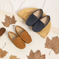 Chaussures Classiques d'Extérieur pour Garçons, Idéales pour l'École ou les Fêtes, Mocassins en Cuir Daim Souple pour Tout-Petits