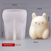 Moules à pudding en silicone 3D en forme d'animaux de dessin animé, faciles à manipuler, sûrs pour les enfants, pour la préparation de desserts